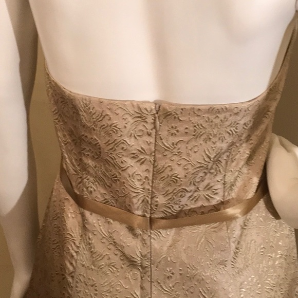 DAVID’S BRIDAL Gold Tone Halter Dress - Picture 7 of 7